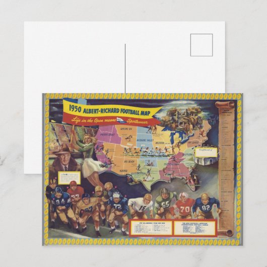  kaart van het Amerikaanse Football uit de jaren v (Voorkant / Achterkant)