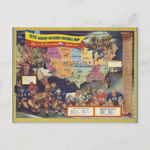  kaart van het Amerikaanse Football uit de jaren v