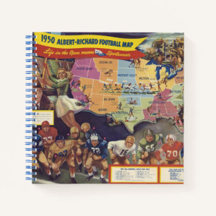  kaart van het Amerikaanse Football uit de jaren v Notitieboek