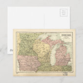 Kaart van het Amerikaanse MidWest (1873) (Voorkant / Achterkant)