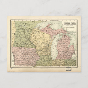 Kaart van het Amerikaanse MidWest (1873)
