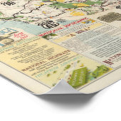  kaart van het Amerikaanse wegennet Poster (Hoek)