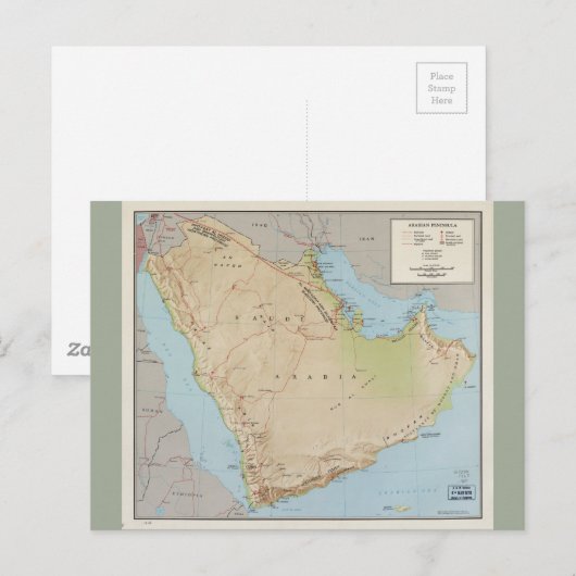 Kaart van het Arabisch schiereiland (1969)