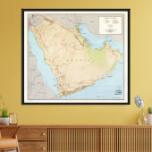 Kaart van het Arabische schiereiland (1969) Canvas Afdruk (Insitu (Woonkamer))