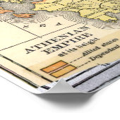 Kaart van het Atheense Rijk (1899) Poster (Hoek)