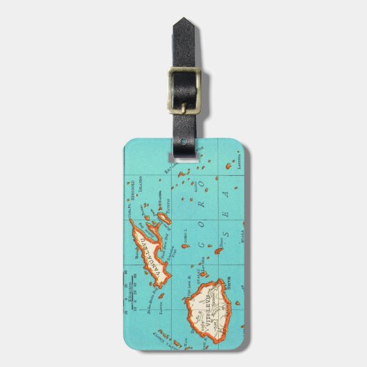 kaart van het Bagagelabel FIJI (Voorkant verticaal)