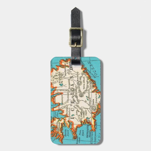  kaart van het Bagagelabel van IJSLAND (Voorkant verticaal)