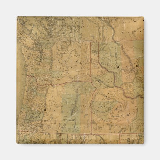 Kaart van het bancroft van de staten in de Stille Magneet (Voorkant)