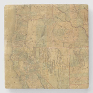 Kaart van het bancroft van de staten in de Stille  Stenen Onderzetter