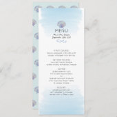 Kaart van het Beach Wedding Menu (Kleurenthema) Wa (Voorkant / Achterkant)