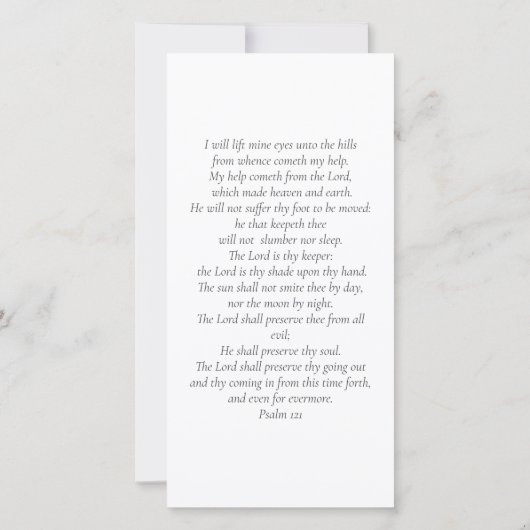 Kaart van het begrafenisgebed, katholieke Kaart (Achterkant)