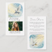 Kaart van het begrafenisgebed van Dove in Sunlight (Voorkant / Achterkant)