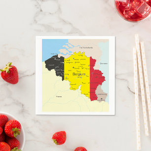 Kaart van het Belgische papier Napkins Servet