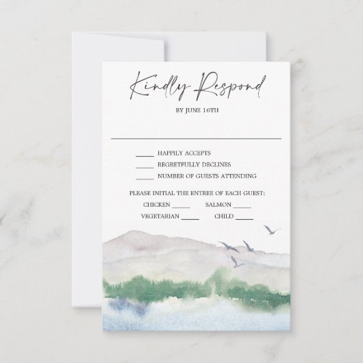 Kaart van het Bergmeer Wedding RSVP (Voorkant)