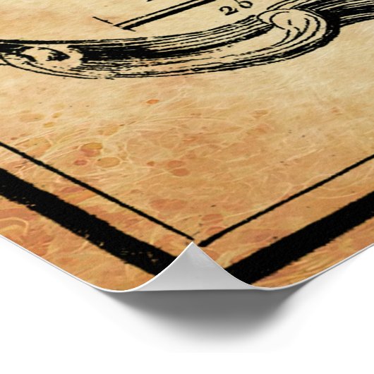 Kaart van het beruchte Devil-eiland c. 1764 Poster (Hoek)