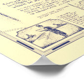 Kaart van het bezoek van Abraham Lincoln aan Massa Poster (Hoek)