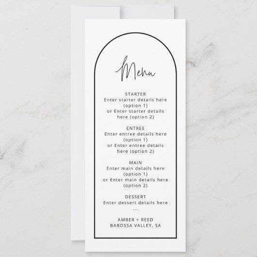 Kaart van het Bigdenmenu van de Zwarte & Witte Ker (Voorkant)