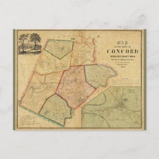 Kaart van het bloedbad van Concord (1852)