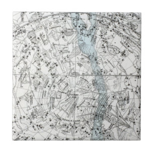 Kaart van het Bord van het zuidelijke halfrond XXV Tegeltje