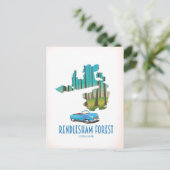  kaart van het bos Suffolk Rendlesham (Staand voorkant)