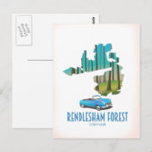  kaart van het bos Suffolk Rendlesham (Voorkant / Achterkant)