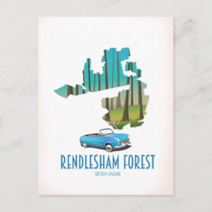  kaart van het bos Suffolk Rendlesham