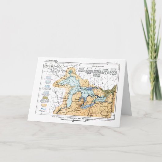 kaart van het Briefkaart van de Grote Meren (Voorkant)