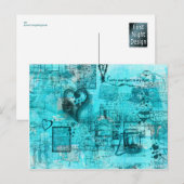 Kaart van het Briefkaart van het hart (Turquoise) (Voorkant / Achterkant)