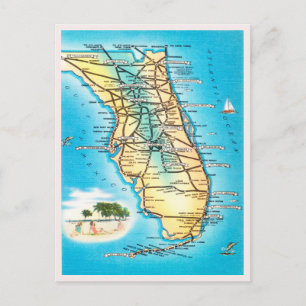  kaart van het Briefkaart voor reizen van Florida