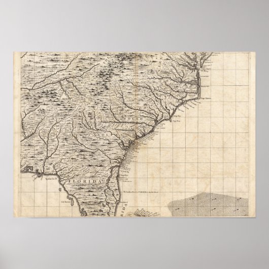 Kaart van het Britse Rijk in Amerika — Blad 10 Poster (Voorkant)