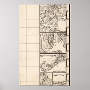 Kaart van het Britse Rijk in Amerika — Blad 12 Poster