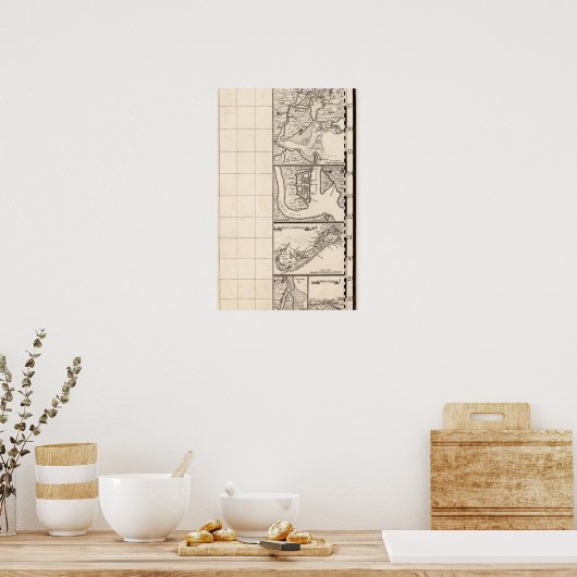 Kaart van het Britse Rijk in Amerika — Blad 12 Poster (Keuken)