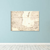 Kaart van het Britse Rijk in Amerika — Blad 13 Canvas Afdruk (Insitu (Houten vloer))