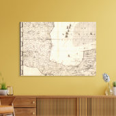 Kaart van het Britse Rijk in Amerika — Blad 13 Canvas Afdruk (Insitu (Woonkamer))