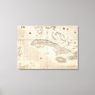 Kaart van het Britse Rijk in Amerika — Blad 14 Canvas Afdruk