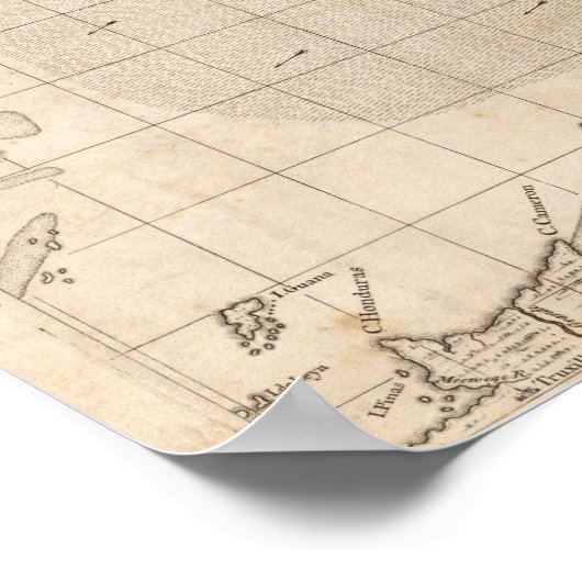 Kaart van het Britse Rijk in Amerika — Blad 14 Poster (Hoek)