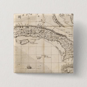 Kaart van het Britse Rijk in Amerika — Blad 14 Vierkante Button 5,1 Cm