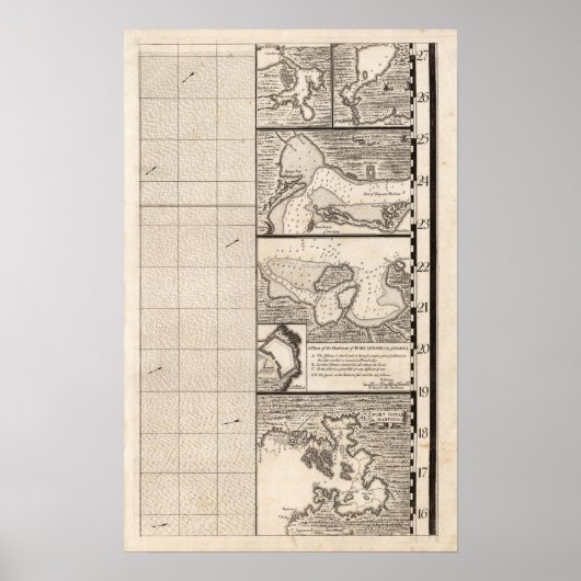 Kaart van het Britse Rijk in Amerika — Blad 16 Poster (Voorkant)