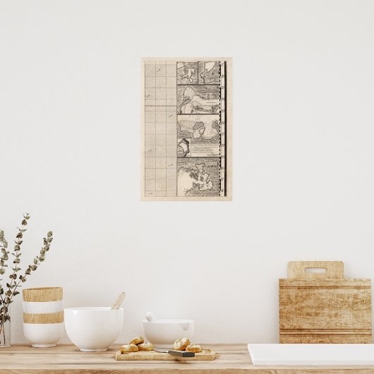 Kaart van het Britse Rijk in Amerika — Blad 16 Poster (Keuken)