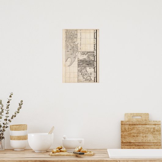 Kaart van het Britse Rijk in Amerika — Blad 8 Poster (Keuken)