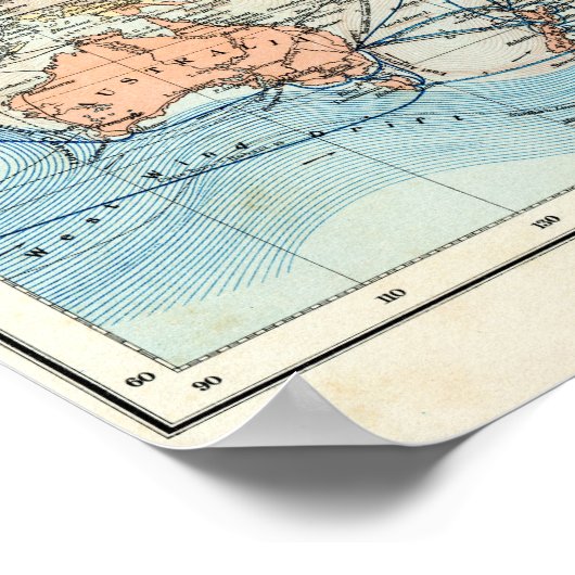 Kaart van het Britse Rijk Poster (Hoek)