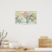 Kaart van het Britse Rijk Poster (Keuken)