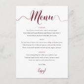 Kaart van het Burgundy Wedding Menu 5x7 (Voorkant)