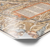 kaart van het Canvas van Parijs Frankrijk Foto Afdruk (Hoek)