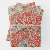 kaart van het Canvas van Parijs Frankrijk Inpakpapier Vel (In situ)