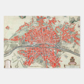 kaart van het Canvas van Parijs Frankrijk Inpakpapier Vel (Voorkant)