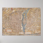 kaart van het Canvas van Parijs Frankrijk Poster (Voorkant)