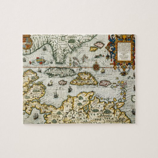  kaart van het Caribisch gebied (1594) Legpuzzel (Horizontaal)