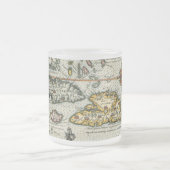  kaart van het Caribisch gebied (1594) Matglas Koffiemok (Center)