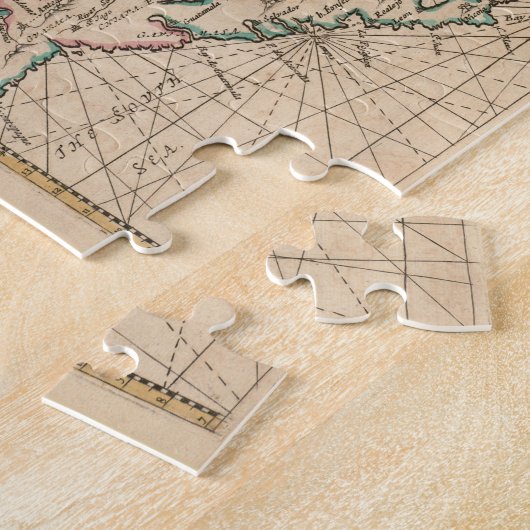  kaart van het Caribisch gebied (1672) Legpuzzel (Zijkant)